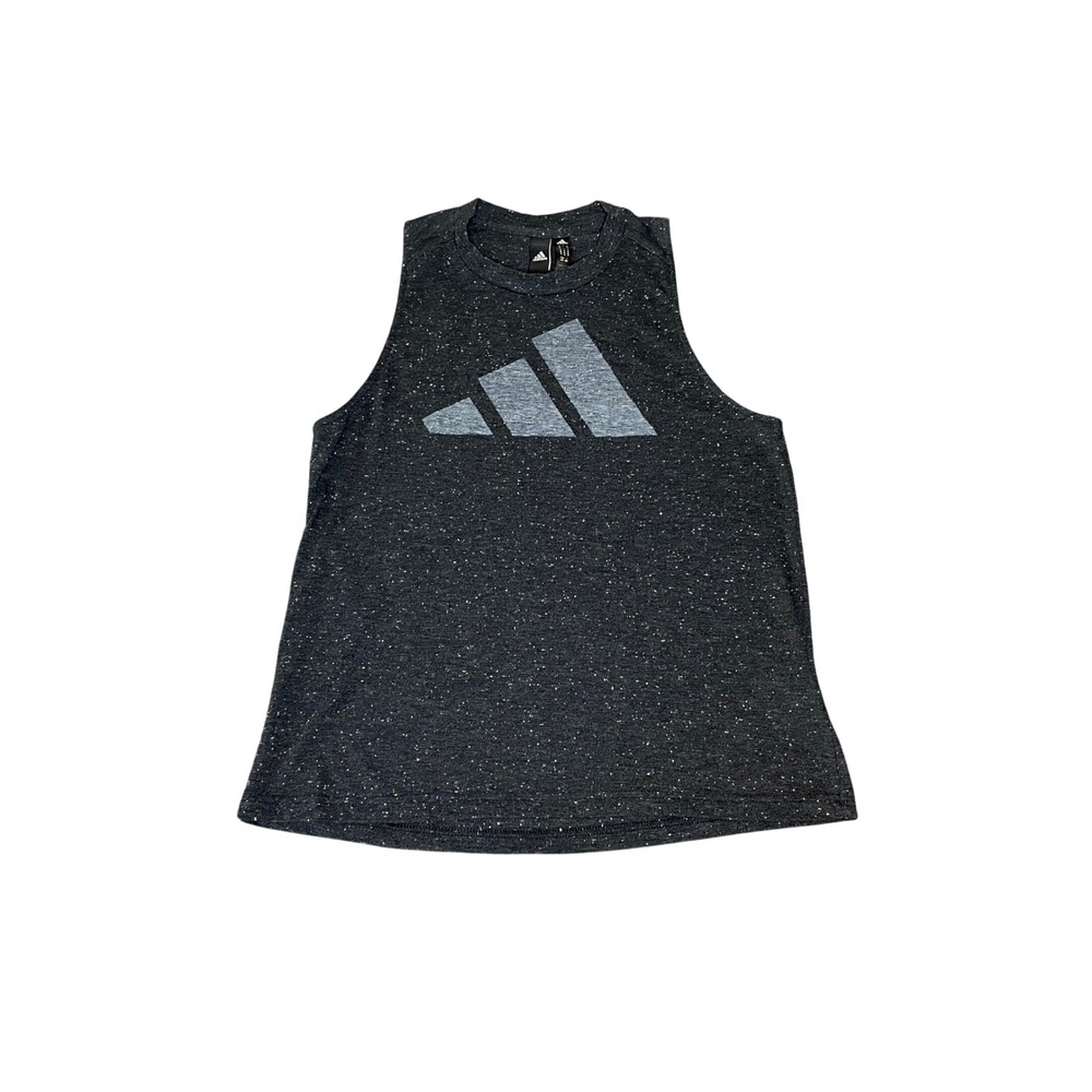Adidas Womens Space Dye Speckled Sleeveless Training Tank Top Grey Size M